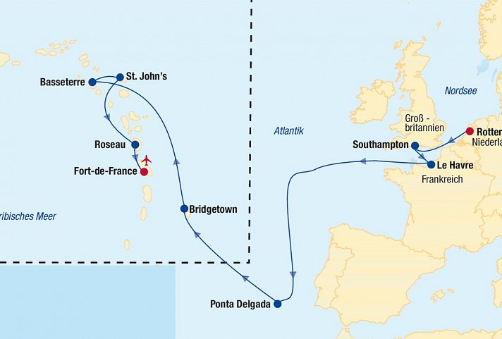 Kreuzfahrt Transatlantik