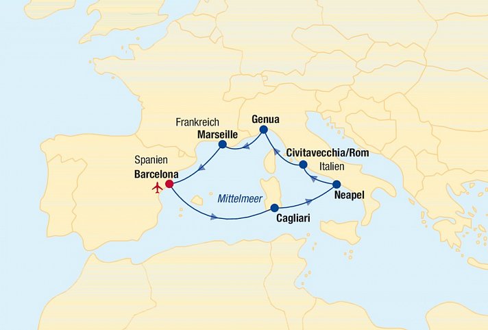 Kreuzfahrt Westliches Mittelmeer