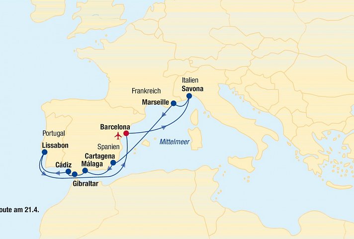 Kreuzfahrt Westliches Mittelmeer