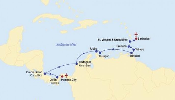 Kreuzfahrt Barbados bis Panama