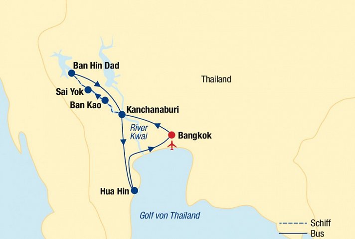 Flusskreuzfahrt River Kwai, Bangkok & Hua Hin