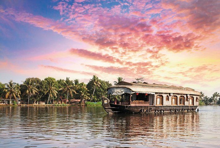 Südindien Rundreise - Hausboot in den Backwaters
