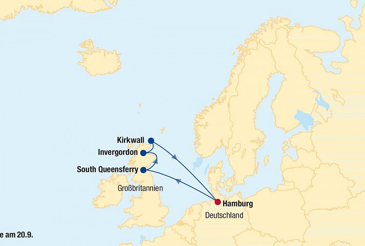 Kreuzfahrt Grossbritannien inkl. Parkplatz