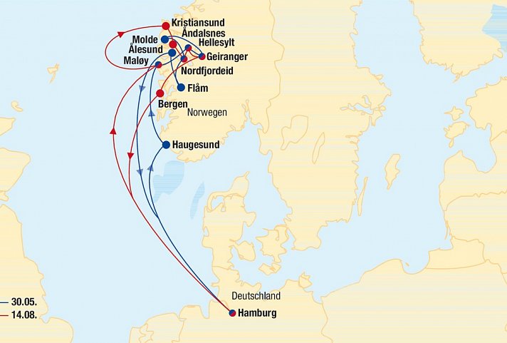 Kreuzfahrt Norwegen inkl. Bahn