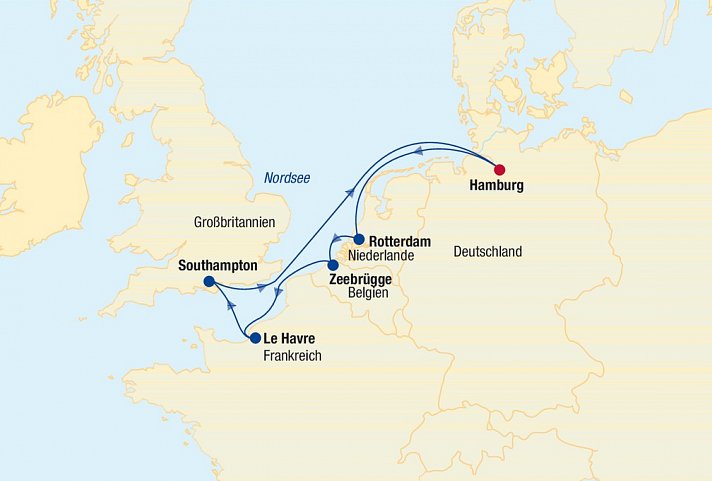 Kreuzfahrt Westeuropa inkl. Bahn