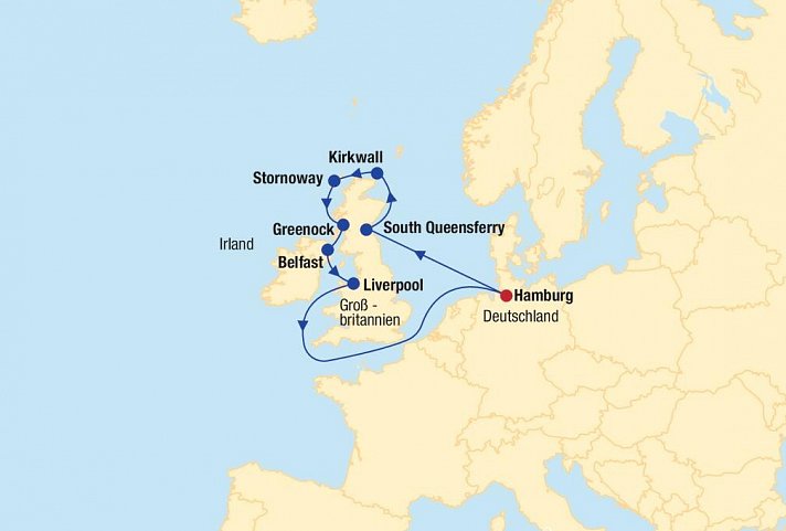 Kreuzfahrt Britische Inseln inkl. Parkplatz