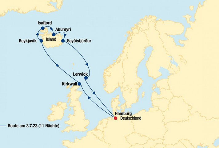 Kreuzfahrt Island inkl. Bahn