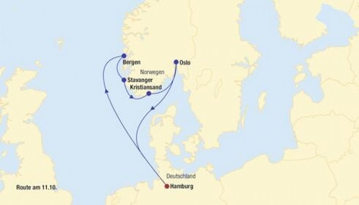 Kreuzfahrt Norwegen inkl. Bahn