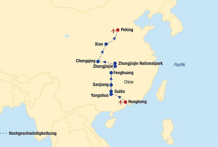 Hongkong und China Kombireise