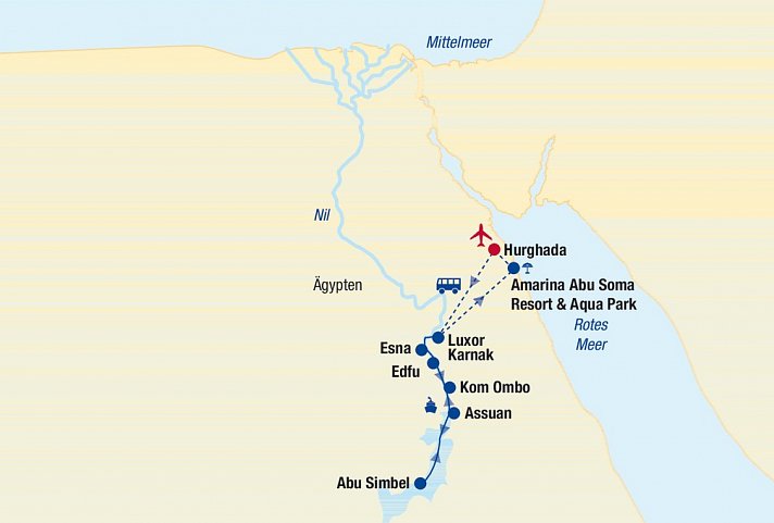 Nilkreuzfahrt + Badeurlaub Safaga