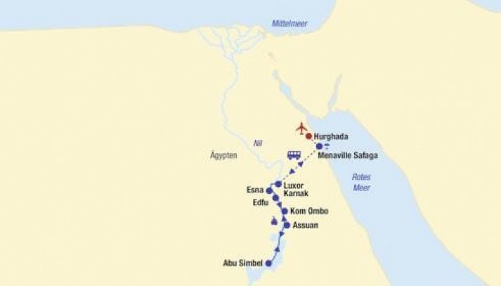 Nilkreuzfahrt + Badeurlaub Safaga