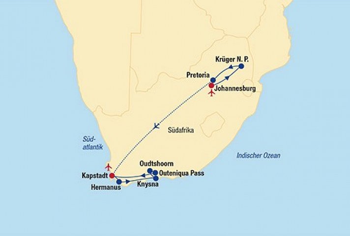 Südafrika Rundreise - Krüger Nationalpark & Gardenroute