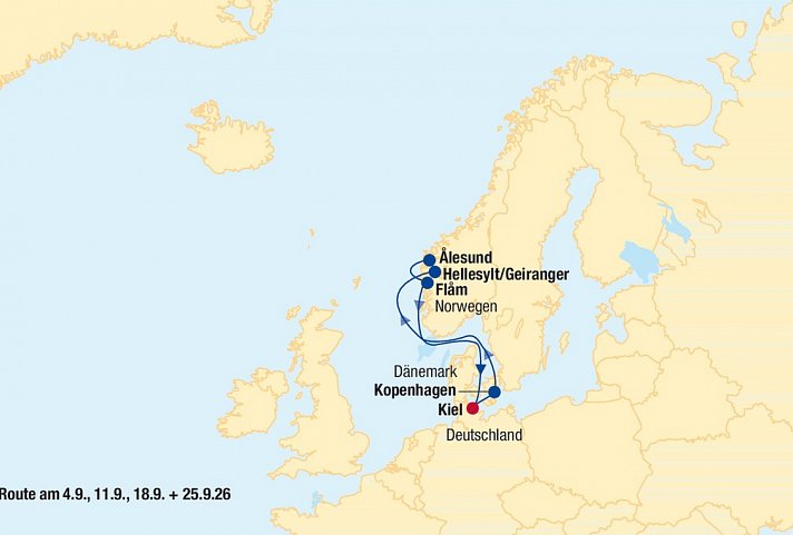 Kreuzfahrt Norwegen inkl. Bahn