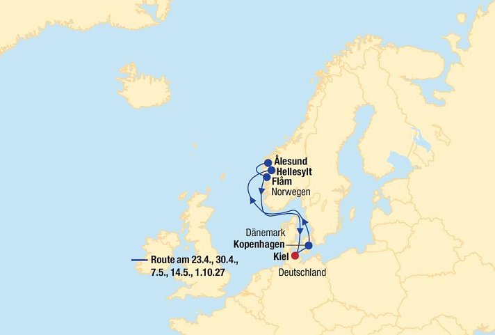 Kreuzfahrt Norwegen inkl. Bahn