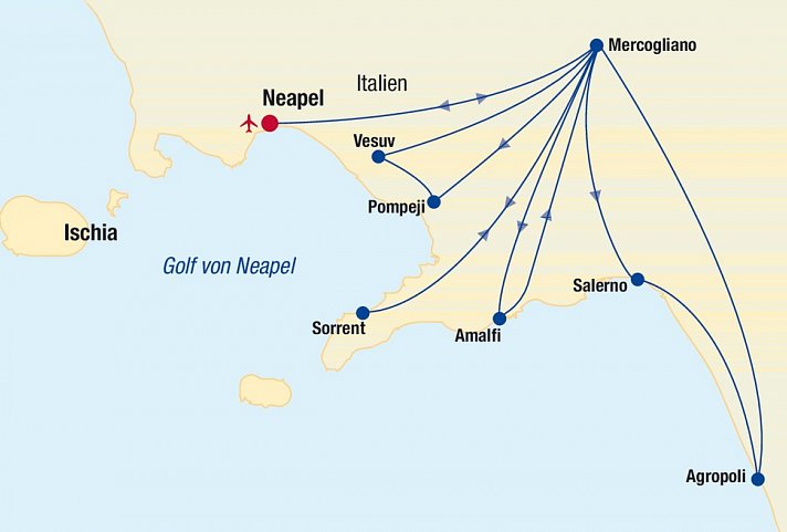 Kampanien Rundreise Golf von Neapel & Amalfiküste