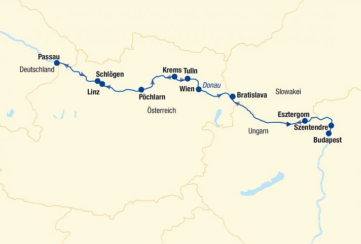 Flusskreuzfahrt Donau bis Budapest Boat & Bike