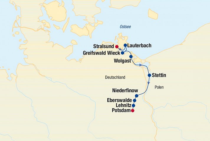 Flusskreuzfahrt Stralsund-Potsdam
