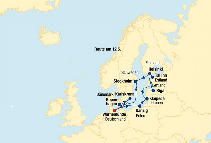 Kreuzfahrt Nordeuropa / Ostsee inkl. Bahn 