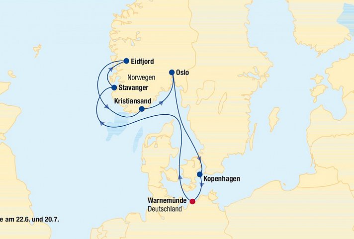 Kreuzfahrt Norwegen inkl. Bahn