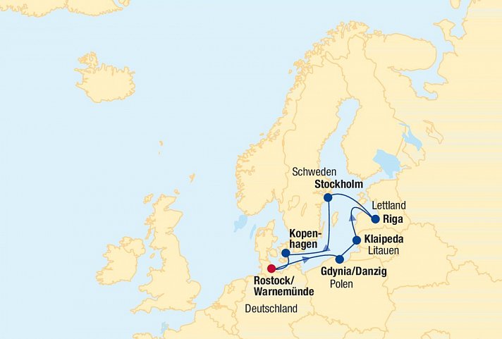 Kreuzfahrt Ostsee inkl. Bahn