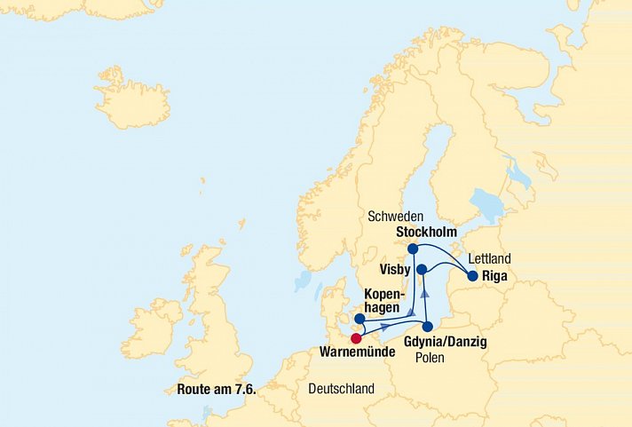 Kreuzfahrt Ostsee inkl. Bahn