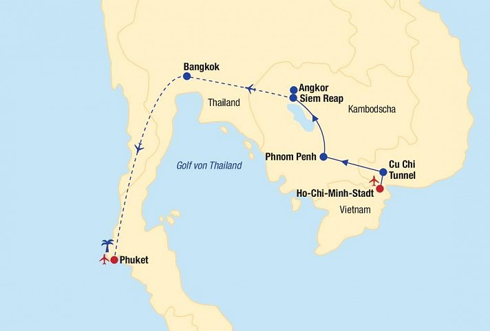 Asien - Vietnam, Kambodscha Rundreise & Baden Thailand