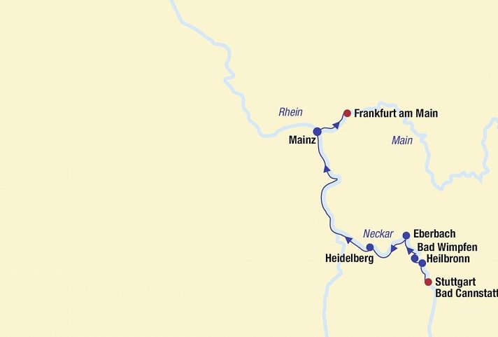 Flusskreuzfahrt Neckar, Rhein, Main