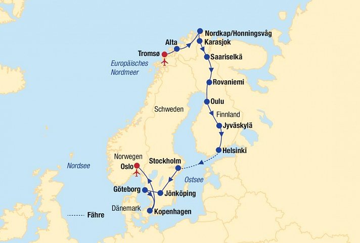Skandinavien Rundreise