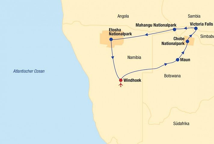 Namibia, Botswana, Simbabwe - Rundreise