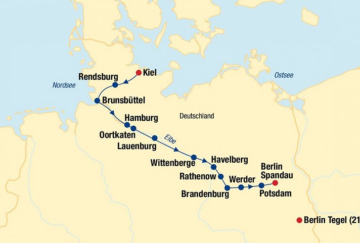 Flusskreuzfahrt Kiel-Berlin