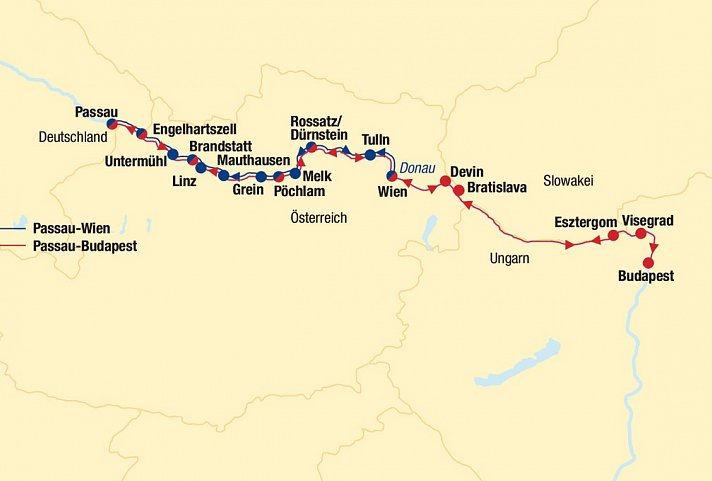 Flusskreuzfahrt Donau per Rad & Schiff bis Budapest