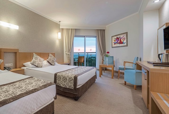 Saphir Resort & Spa - Wohnbeispiel Doppelzimmer Meerblick (Zimmercodierungen DBM & DCM)