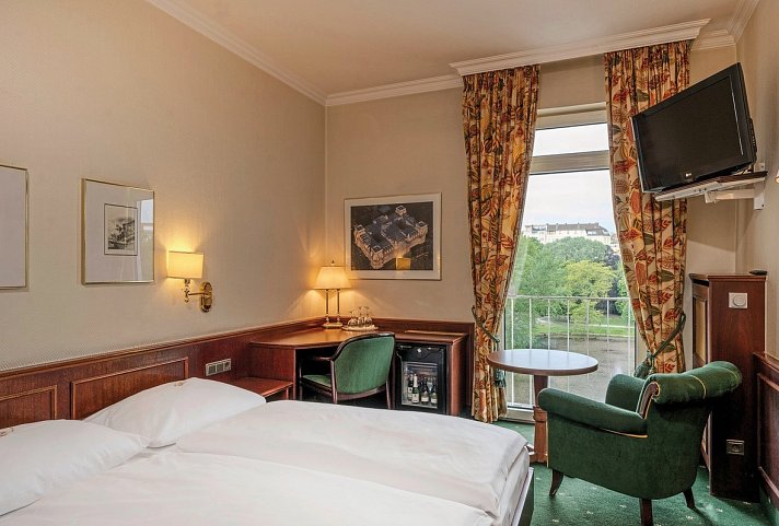 Hotel Seehof Berlin - Wohnbeispiel Einzelzimmer Standard (Zimmercodierung EG1)