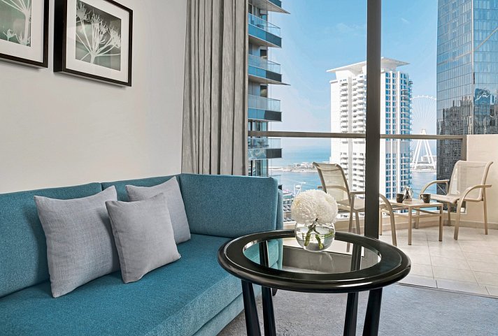 Mövenpick Hotel Jumeirah Beach - Wohnbeispiel Deluxe Partial Sea View with Balcony (Zimmercodierung UD1)
