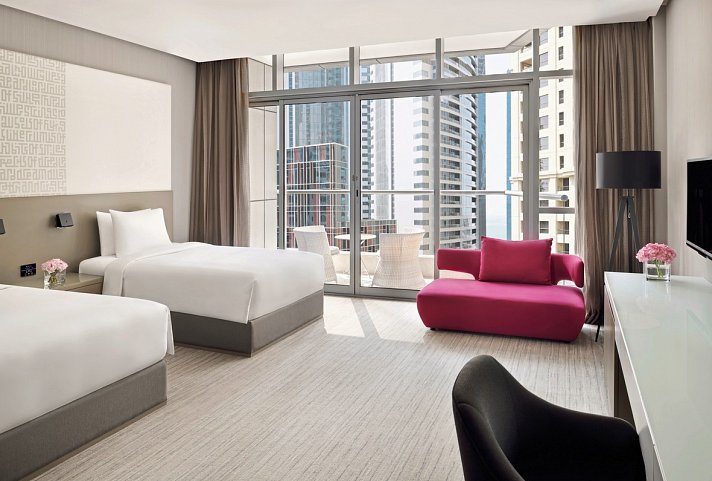 InterContinental Dubai Marina - Wohnbeispiel Premium Twin Room with Balcony (Zimmercodierung DB4)