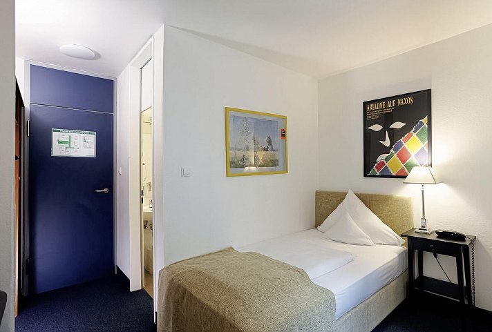Hotel Nymphenburg - Wohnbeispiel Einzelzimmer Standard (Zimmercodierung EG1)