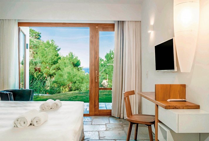 Semeli Boutique - Wohnbeispiel Doppelzimmer Gartenblick (Zimmercodierung DBG)
