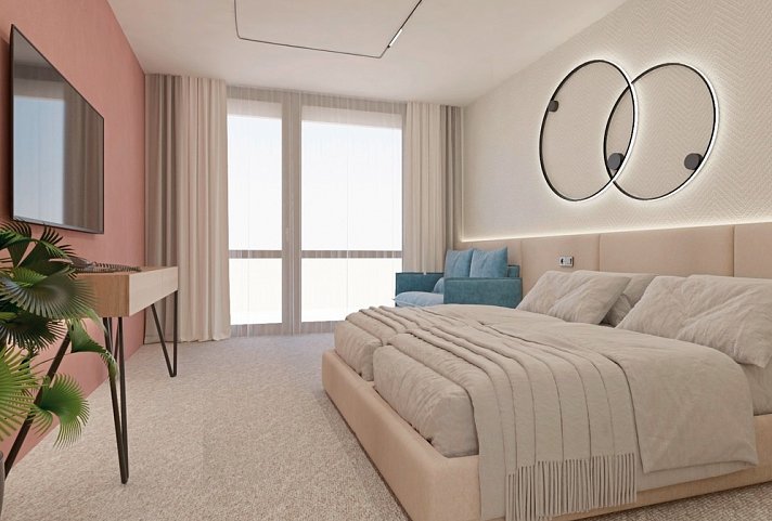 Festa Panorama - Wohnbeispiel Doppelzimmer Meerblick (Zimmercodierungen DBM & DCM)