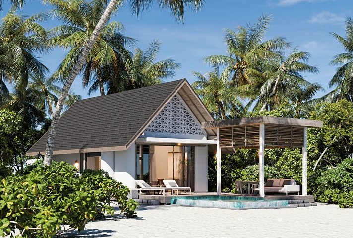 Meyyafushi Maldives - Wohnbeispiel Beach Pool Villa (Zimmercodierungen VB1 & VV1)